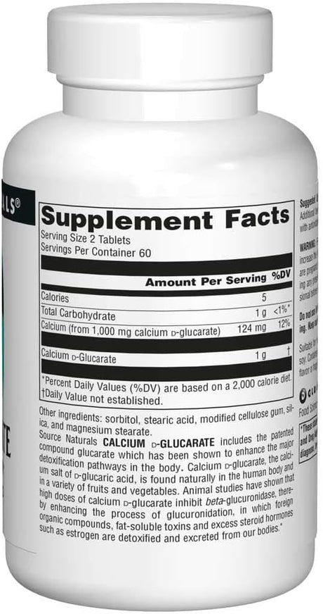 Source Naturals Calcium D-Glucarate 120 Tabletas