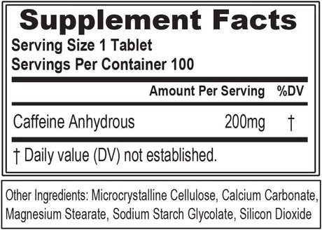 Evlution Nutrition Caffeine 100 Tabletas