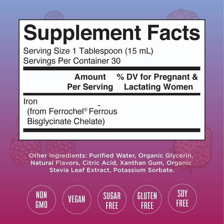 MaryRuth Organics Iron Supplement Prenatal & Postnatal 450Ml.