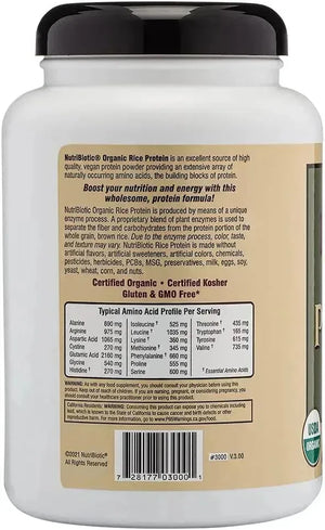 NUTRIBIOTIC - NutriBiotic Certified Organic Plain Rice Protein 600Gr. - The Red Vitamin MX - Suplementos Alimenticios - {{ shop.shopifyCountryName }}