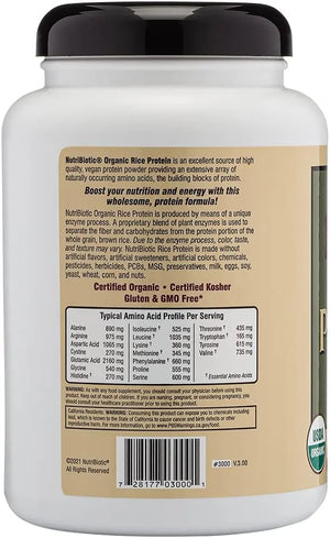 NUTRIBIOTIC - NutriBiotic Certified Organic Plain Rice Protein 600Gr. - The Red Vitamin MX - Suplementos Alimenticios - {{ shop.shopifyCountryName }}