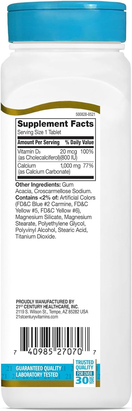 21st Century Calcium Plus D 90 Tabletas