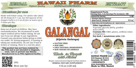 Hawaii Pharm Galangal Root Liquid Extract 4 Fl.Oz.