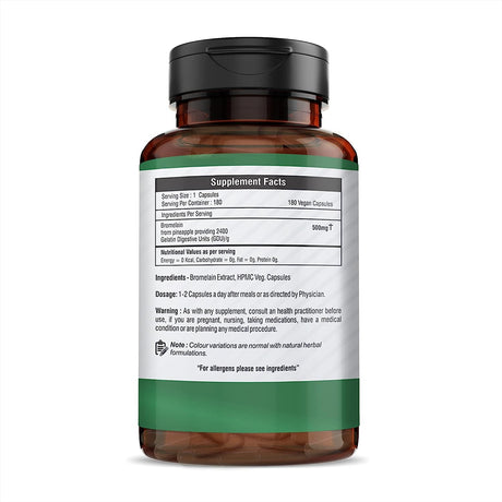 H&C Herbal Ingredients Expert Bromelain 500Mg. 180 Capsulas