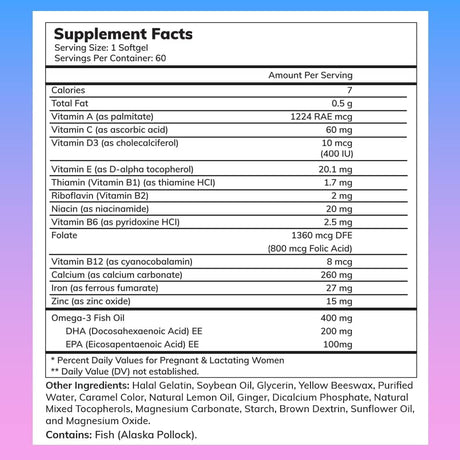 Zaytun Vitamins Halal Prenatal Vitamins 60 Capsulas Blandas