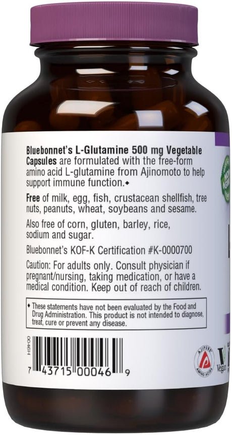 Bluebonnet Nutrition L-Glutamine 500Mg. 100 Capsulas
