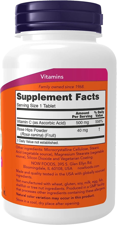 NOW Supplements Vitamin C-500 250 Capsulas
