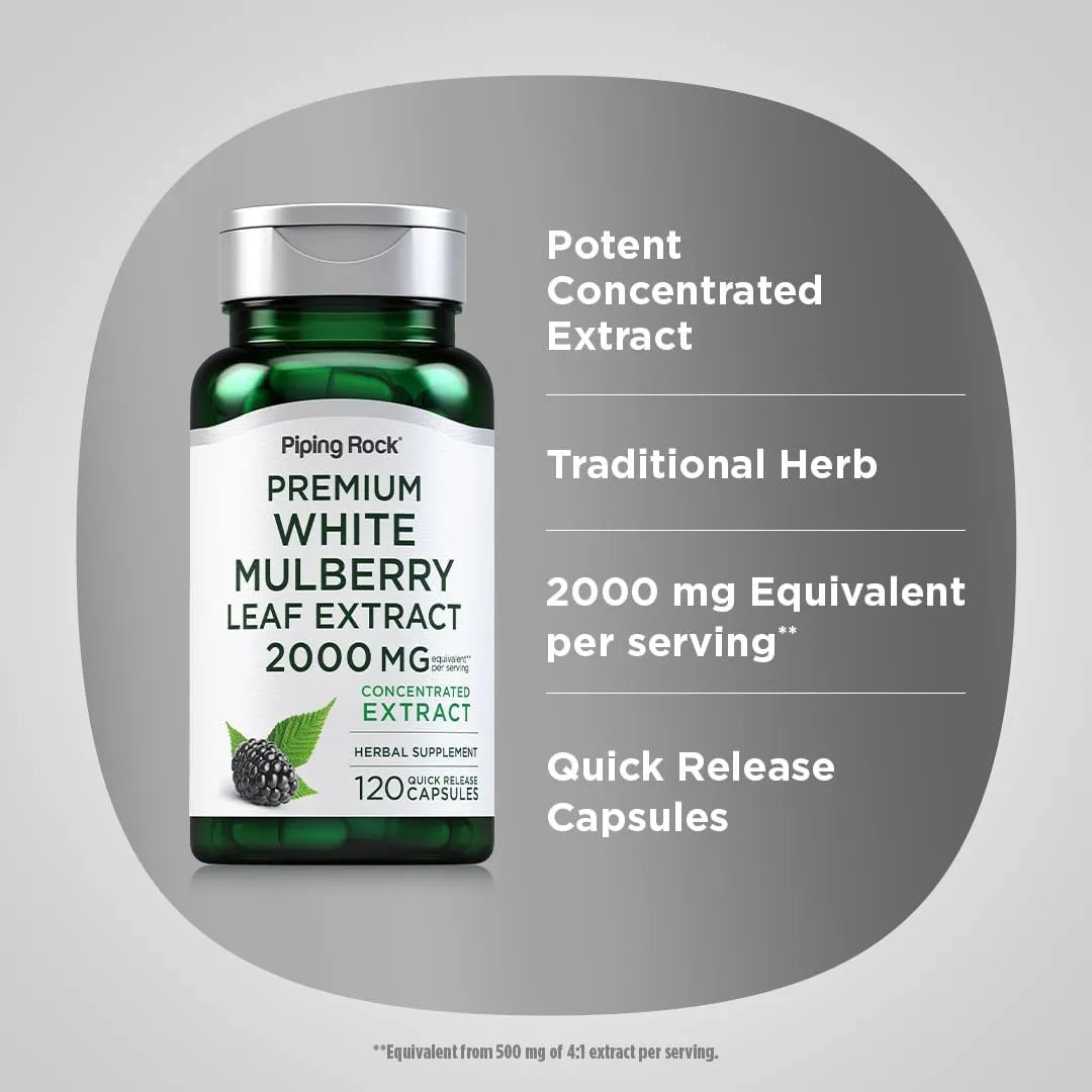 PIPING ROCK - Piping Rock Mulberry Leaf Extract 2000Mg. 120 Capsulas - The Red Vitamin MX - Suplementos Alimenticios - {{ shop.shopifyCountryName }}