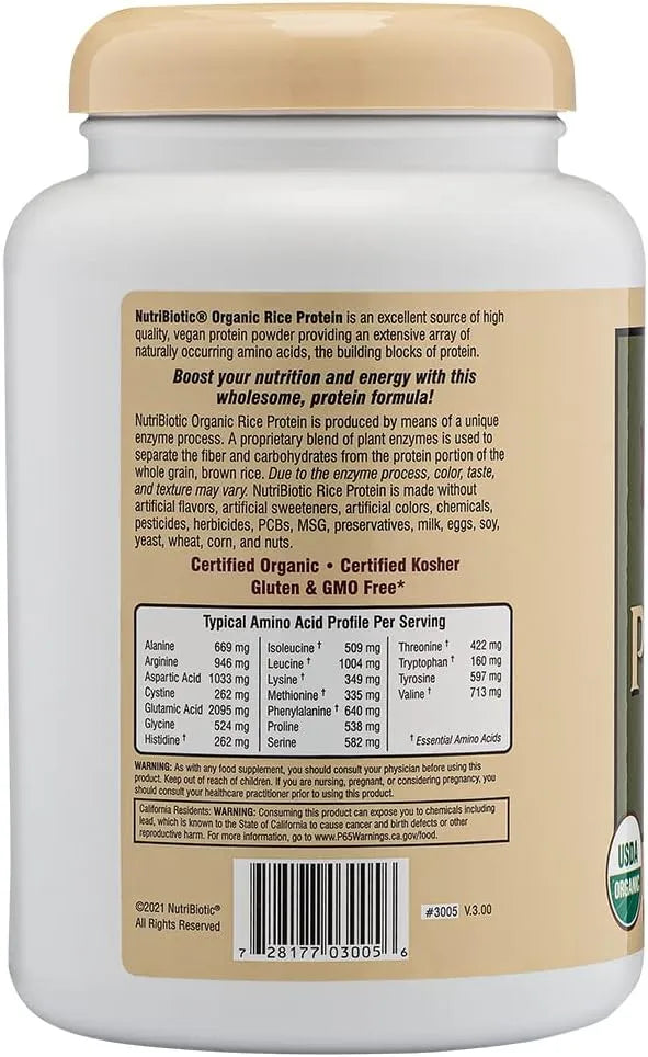 NUTRIBIOTIC - NutriBiotic Certified Organic Rice Protein Vanilla 600Gr. - The Red Vitamin MX - Suplementos Alimenticios - {{ shop.shopifyCountryName }}