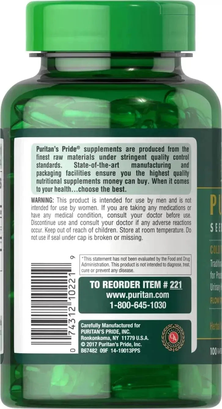 PURITAN'S PRIDE - Puritan's Pride Pumpkin Seed Oil 1000Mg. 100 Capsulas Blandas - The Red Vitamin MX - Suplementos Alimenticios - {{ shop.shopifyCountryName }}