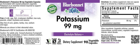 Bluebonnet Nutrition Potassium 99Mg. 90 Capsulas