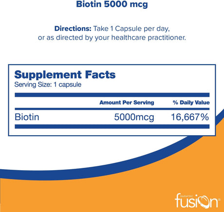 Bariatric Fusion Biotin 5000mcg Vitamin 90 Capsulas