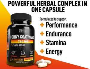 Vela Horny Goat Weed Capsules + Maca Extract 90 Capsulas