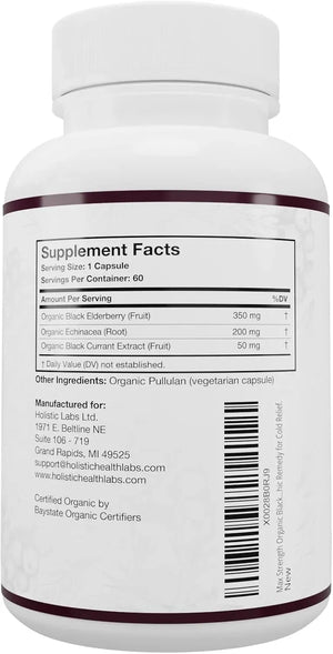 WISECEUTICAL - Wiseceutical Max Strength USDA Organic Black Elderberry 60 Capsulas - The Red Vitamin MX - Suplementos Alimenticios - {{ shop.shopifyCountryName }}