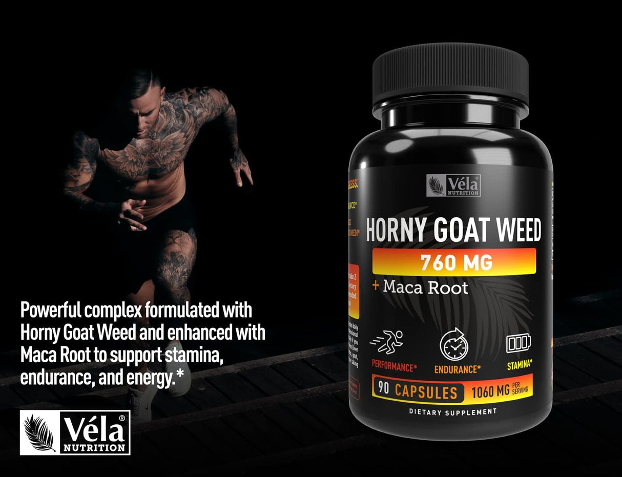 Vela Horny Goat Weed Capsules + Maca Extract 90 Capsulas