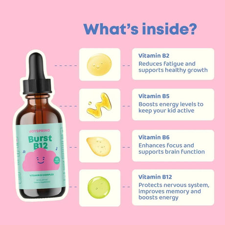 JOYSPRING - JoySpring Burst B12 Drops Vitamin B Complex for Kids 2 Fl.Oz. - The Red Vitamin MX - Suplementos Alimenticios - {{ shop.shopifyCountryName }}