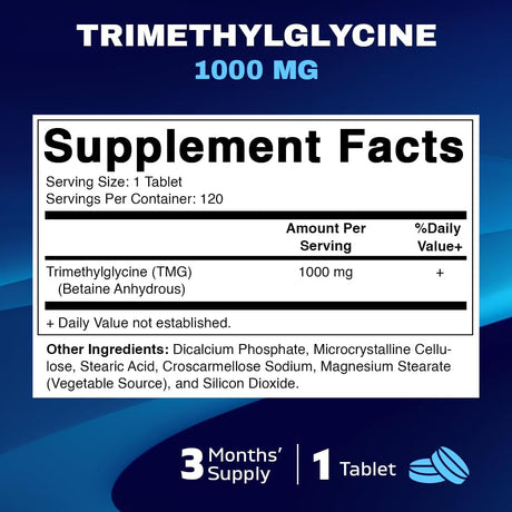 Vitamatic TMG 1000Mg. 120 Tabletas 3 Pack
