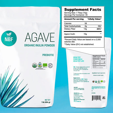 NBF Organic Agave Inulin Powder 454Gr.