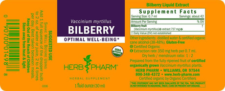 Herb Pharm Bilberry Liquid Extract 30Ml.