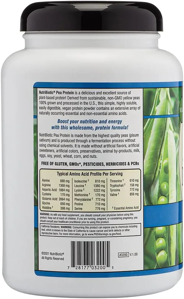 NUTRIBIOTIC - NutriBiotic Pea Protein Plain 600Gr. - The Red Vitamin MX - Suplementos Alimenticios - {{ shop.shopifyCountryName }}