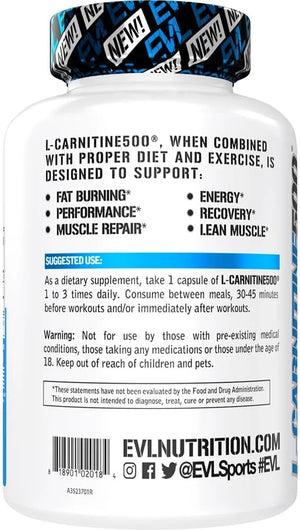 EVLUTION - EVL L-Carnitine 120 Capsulas - The Red Vitamin MX - Suplementos Alimenticios - {{ shop.shopifyCountryName }}