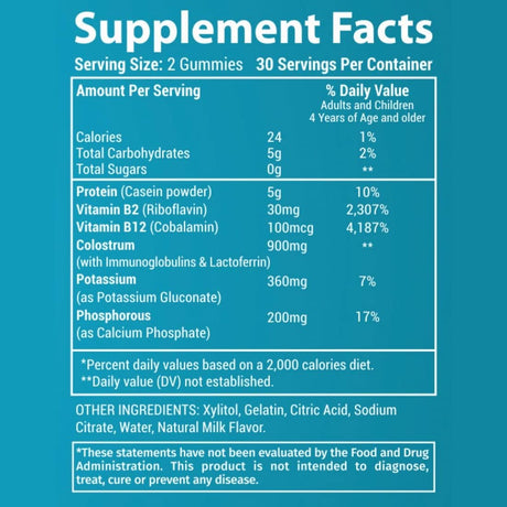 Holistic MD Colostrum Supplement with Vitamin B 60 Gomitas
