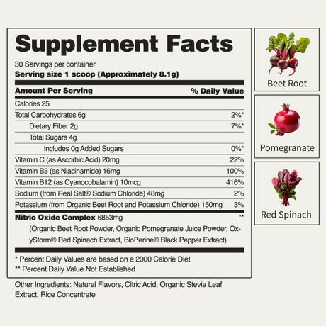 Snap Supplements USDA Organic Nitric Oxide Beet Root Powder 250Gr.