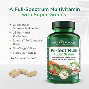 PURITY PRODUCTS - Purity Products Perfect Multi Super Greens 120 Capsulas - The Red Vitamin MX - Suplementos Alimenticios - {{ shop.shopifyCountryName }}