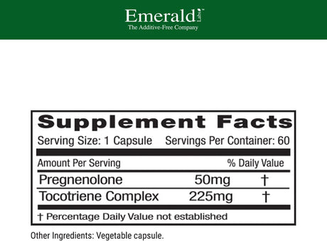 Emerald Labs Pregnenolone 50Mg. 60 Capsulas