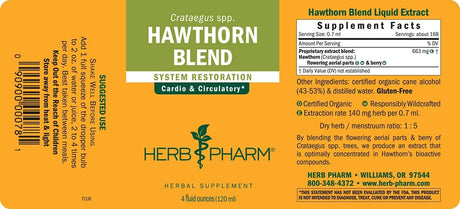 Herb Pharm Hawthorn Blend Liquid Extract 120Ml.