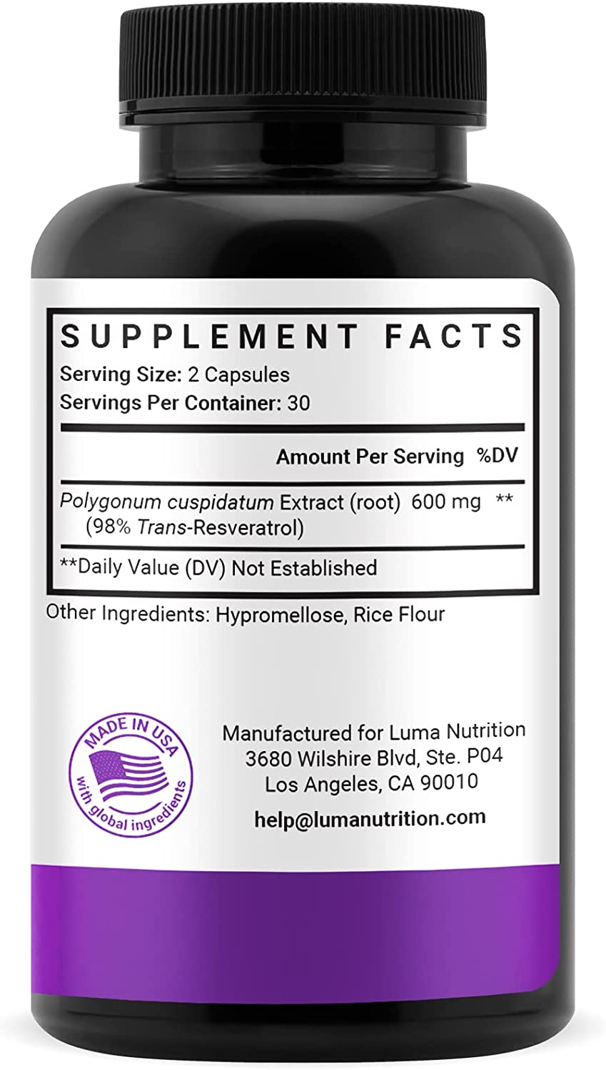 Luma Nutrition High Purity Resveratrol 60 Capsulas