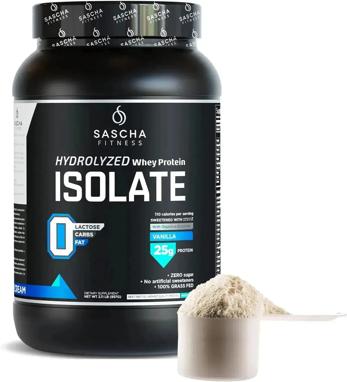 SASCHA FITNESS - SASCHA FITNESS Hydrolyzed Whey Protein Isolate Grass-Fed Vanilla 957Gr. - The Red Vitamin MX - Suplementos Alimenticios - {{ shop.shopifyCountryName }}