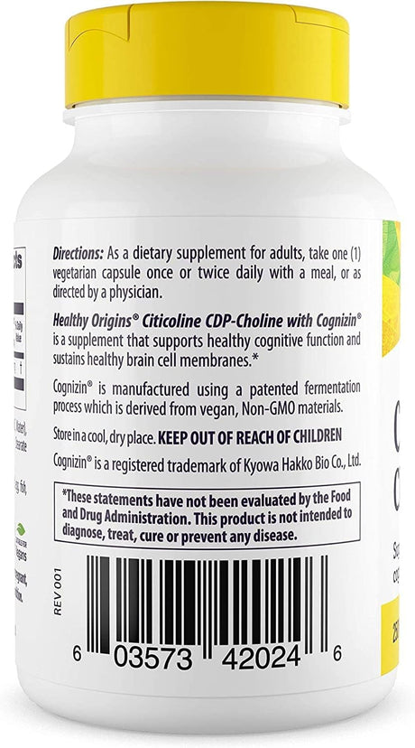 Healthy Origins Cognizin (Citicoline) 250Mg. 60 Capsulas