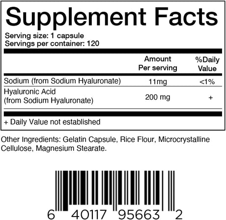 Balance Breens Hyaluronic Acid Skin Supplement 200Mg. 120 Capsulas