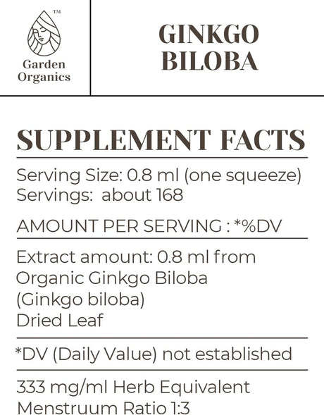 Garden Organics - Ginkgo Biloba Alcohol-Free Extract 2 Fl. Oz.