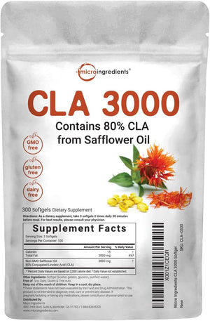 Micro Ingredients CLA Supplements 3000Mg. 300 Capsulas Blandas