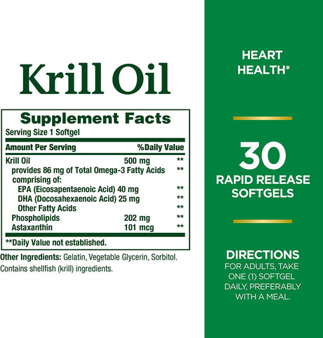 Nature's Bounty Krill Oil 500Mg. 30 Capsulas Blandas