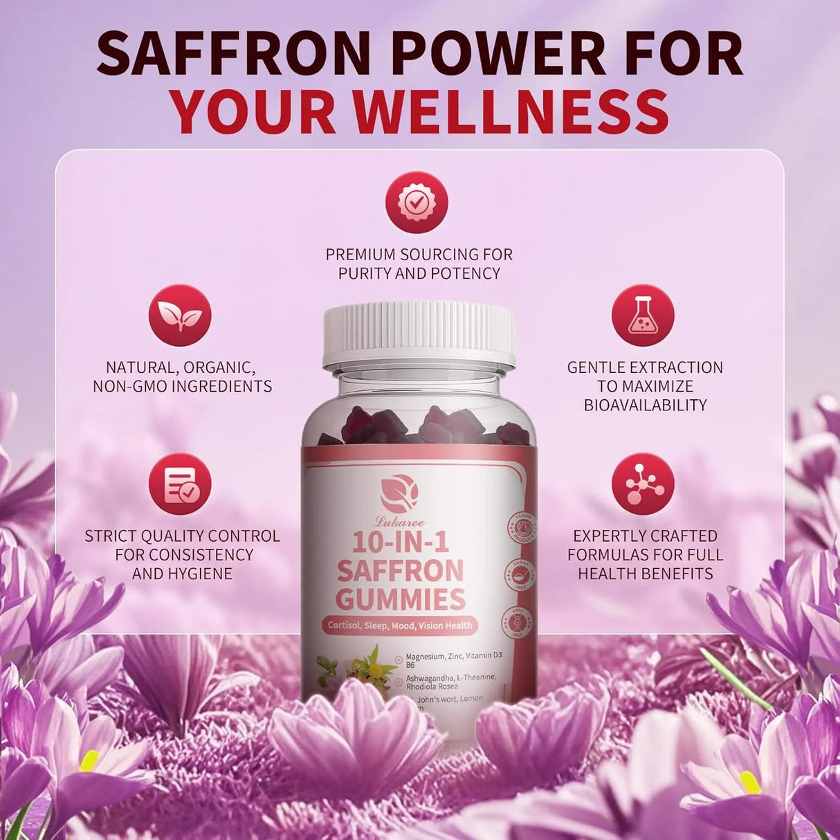 LUKAREE - Lukaree 10 IN 1 Saffron Gummies 60 Gomitas 2 Pack - The Red Vitamin MX - Suplementos Alimenticios - {{ shop.shopifyCountryName }}