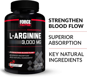 FORCE FACTOR L-Arginine Nitric Oxide 3000Mg. 150 Capsulas 3 Pack