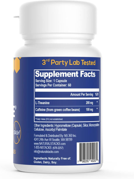 Natural Stacks Smart Caffeine with L-Theanine 60 Capsulas