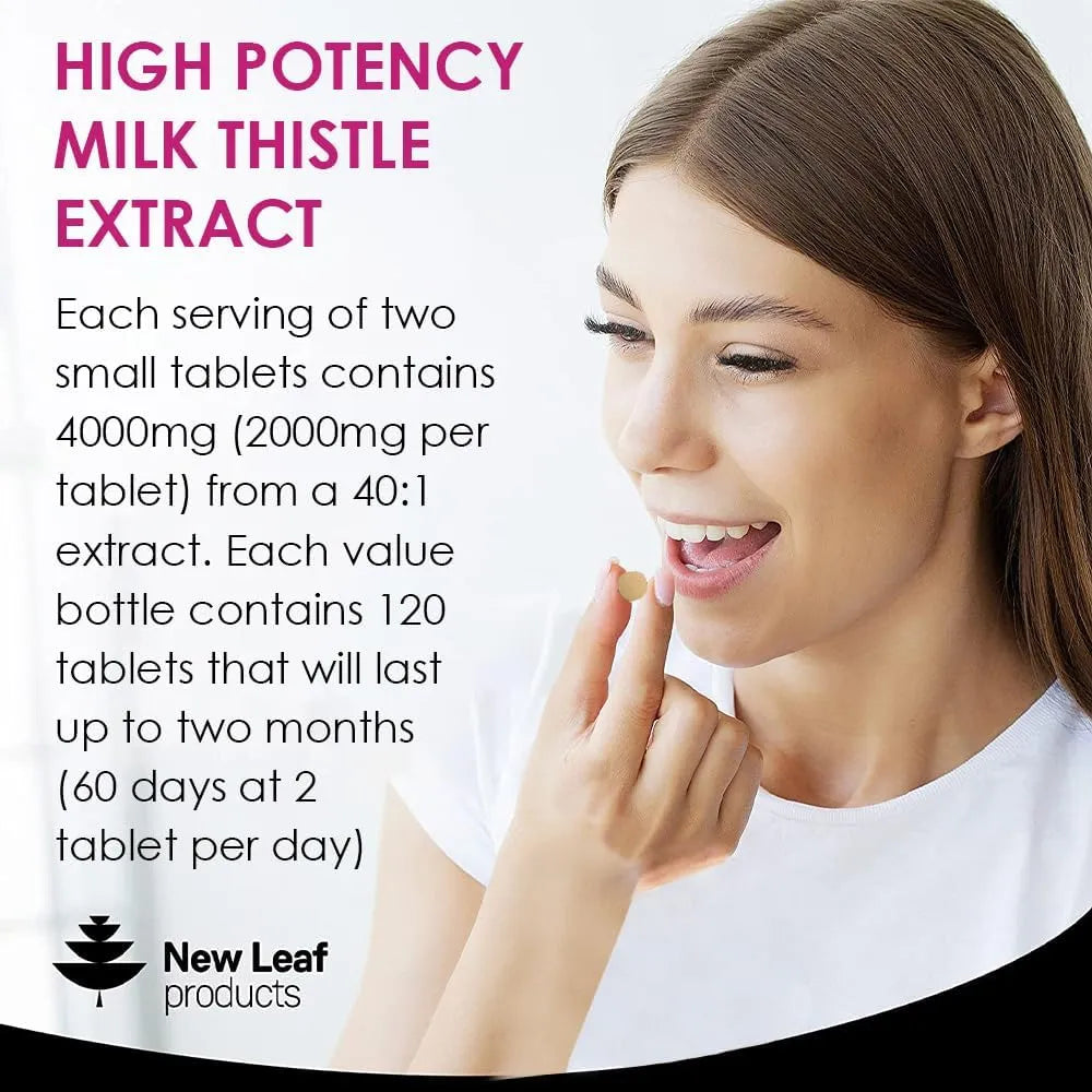 NEW LEAF PRODUCTS - New Leaf Products Milk Thistle 1000Mg. 120 Tabletas - The Red Vitamin MX - Suplementos Alimenticios - {{ shop.shopifyCountryName }}