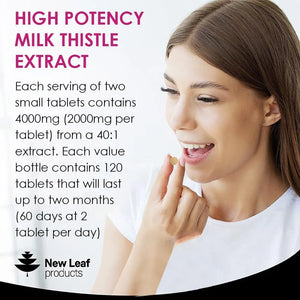 NEW LEAF PRODUCTS - New Leaf Products Milk Thistle 1000Mg. 120 Tabletas - The Red Vitamin MX - Suplementos Alimenticios - {{ shop.shopifyCountryName }}