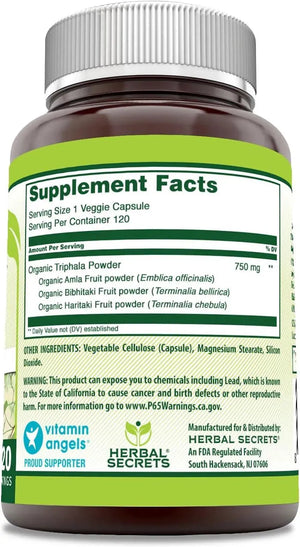 HERBAL SECRETS - Herbal Secrets Triphala 750Mg. 120 Capsulas - The Red Vitamin MX - Suplementos Alimenticios - {{ shop.shopifyCountryName }}