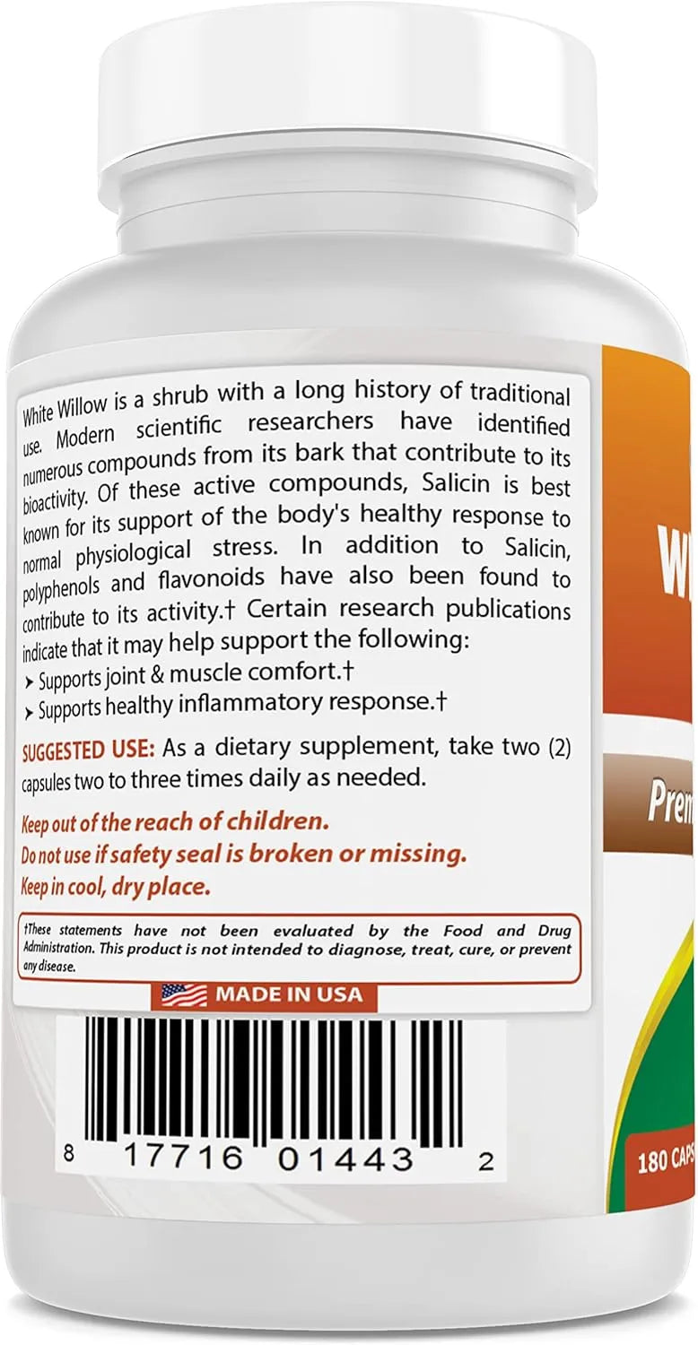 BEST NATURALS - Best Naturals White Willow Bark 400Mg. 180 Capsulas 2 Pack - The Red Vitamin MX - Suplementos Alimenticios - {{ shop.shopifyCountryName }}