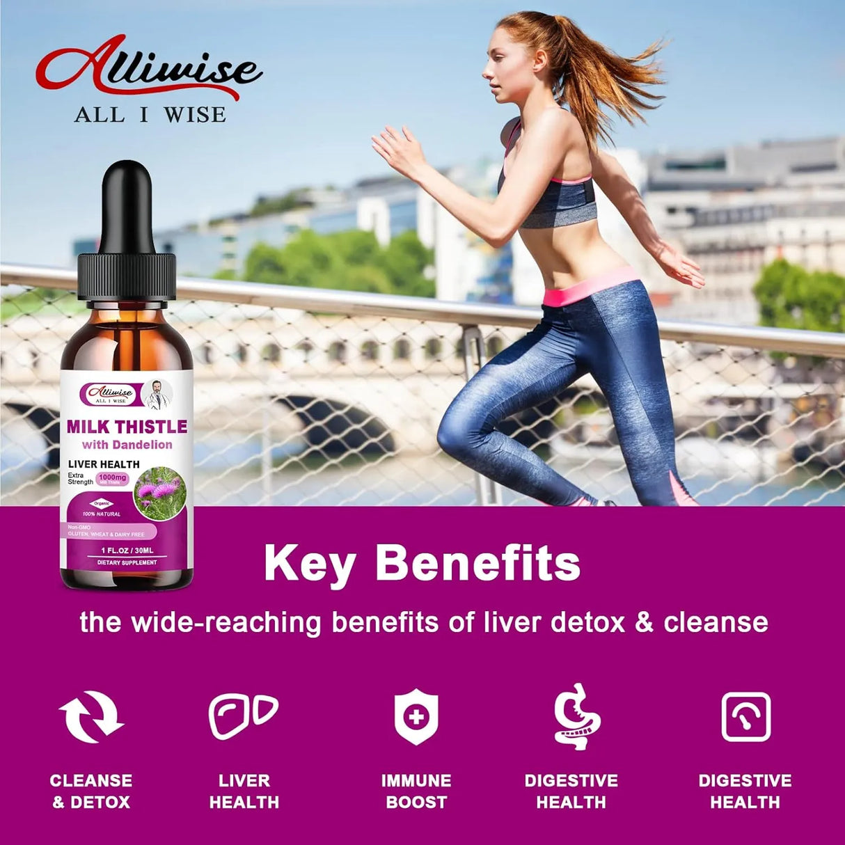 ALLIWISE - Alliwise Milk Thistle Extract Liver Health 1 Fl.Oz. 2 Pack - The Red Vitamin MX - Suplementos Alimenticios - {{ shop.shopifyCountryName }}