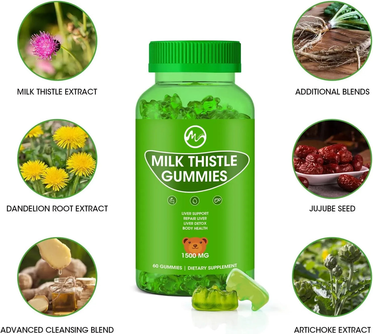 M INCH - M inch Milk Thistle Gummies 60 Gomitas - The Red Vitamin MX - Suplementos Alimenticios - {{ shop.shopifyCountryName }}