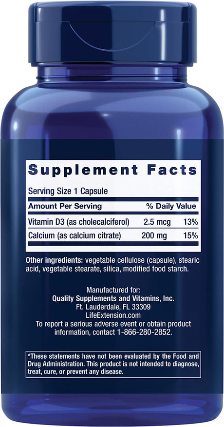 Life Extension Calcium Citrate with Vitamin D 200 Capsulas