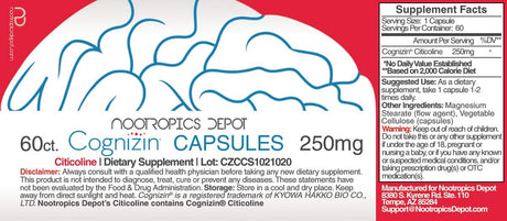 Nootropics Depot Cognizin Citicoline 60 Capsulas