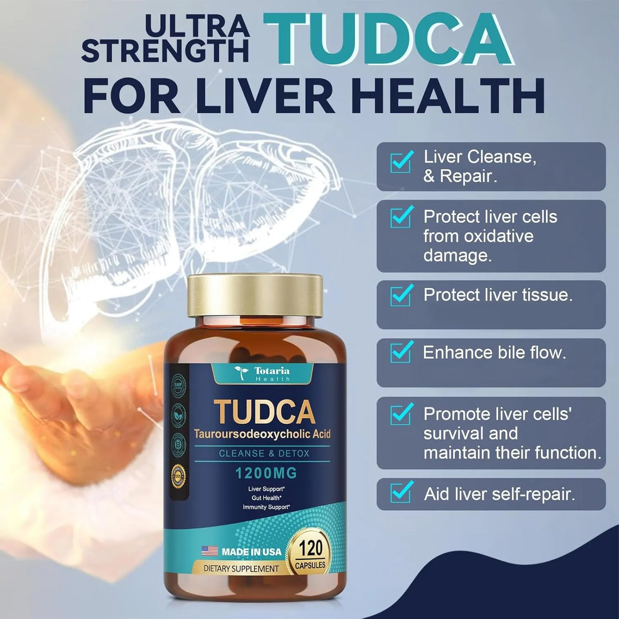 TOTARIA - Totaria TUDCA 1200Mg. 120 Capsulas 2 Pack - The Red Vitamin MX - Suplementos Alimenticios - {{ shop.shopifyCountryName }}