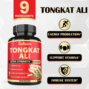 Satoomi Natural Tongkat Ali Root Extract 3450Mg. 90 Capsulas